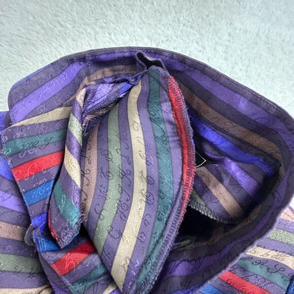 Christian Lu Womens Striped Silk Mandarin Collar Blouse Top/Jacket Size 1 Purple - Picture 6 of 10